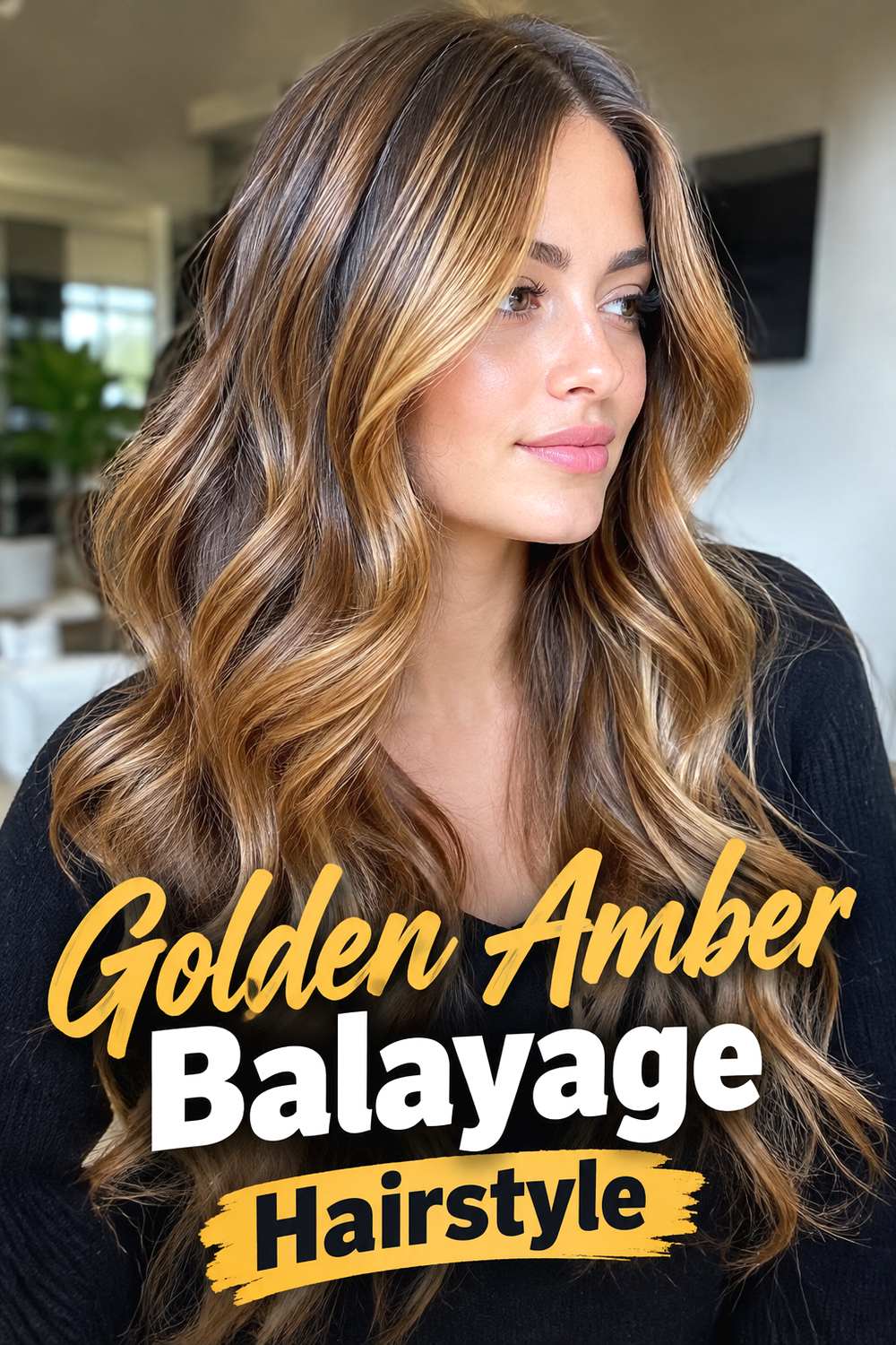 Golden Amber Balayage Hairstyle