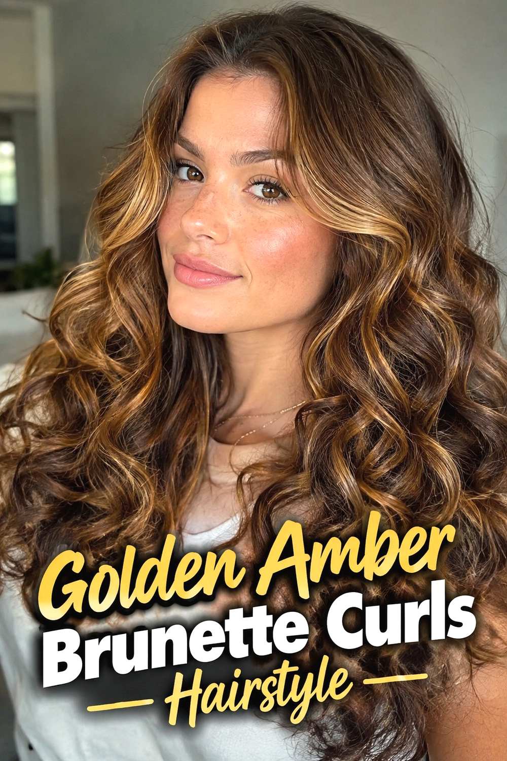 9. Golden Amber Brunette Curls Hairstyle Copy