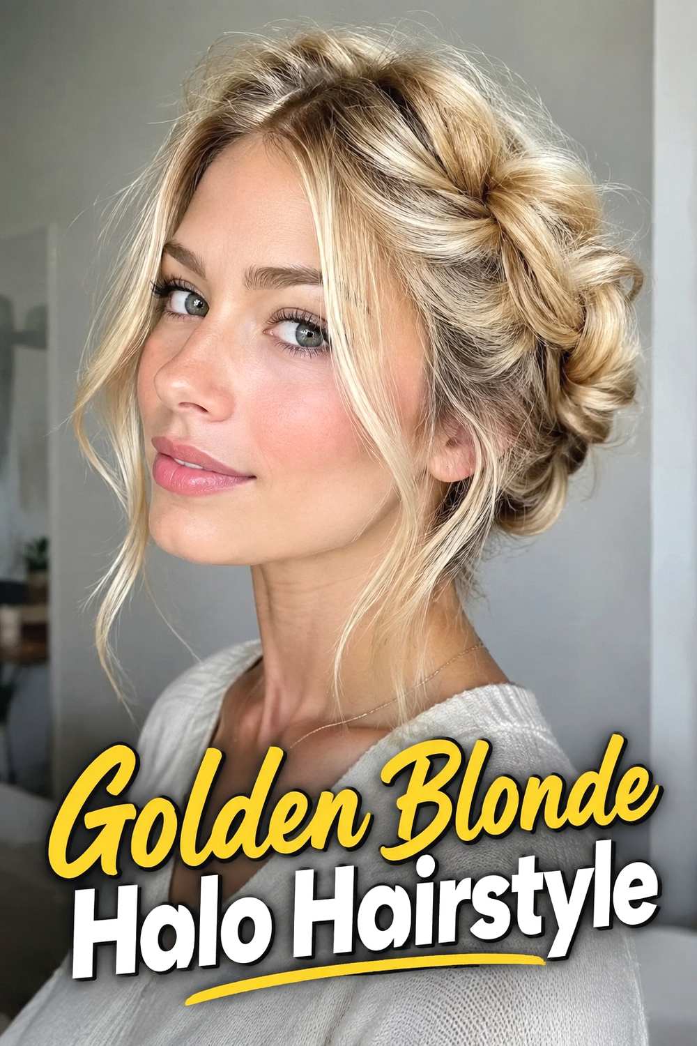 9. Golden Blonde Halo Hairstyle