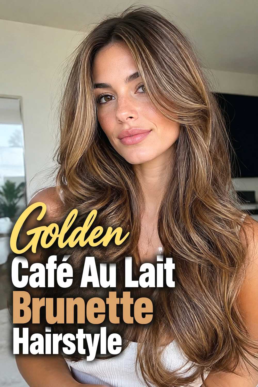 3. Golden Cafe Au Lait Brunette Hairstyle