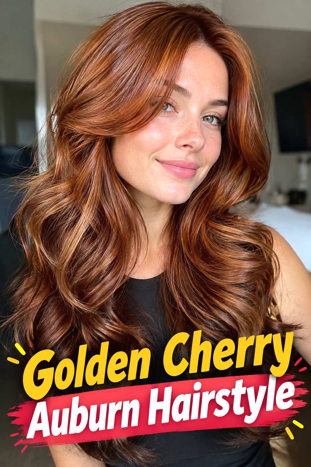 Golden Cherry Auburn Hairstyle