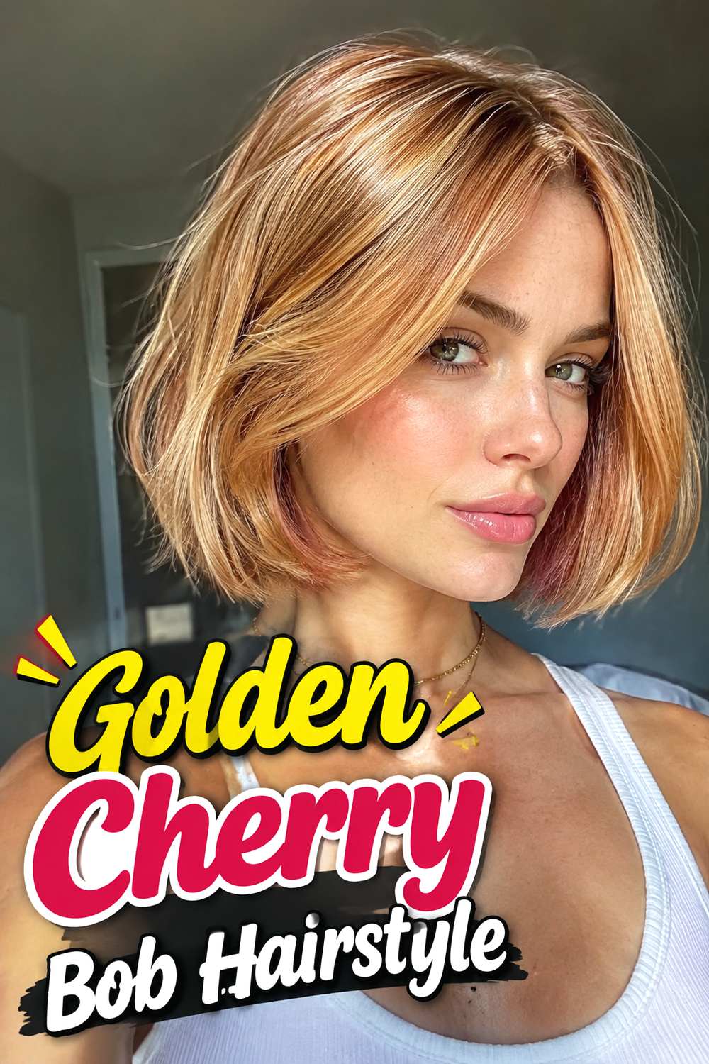 Golden Cherry Bob Hairstyle