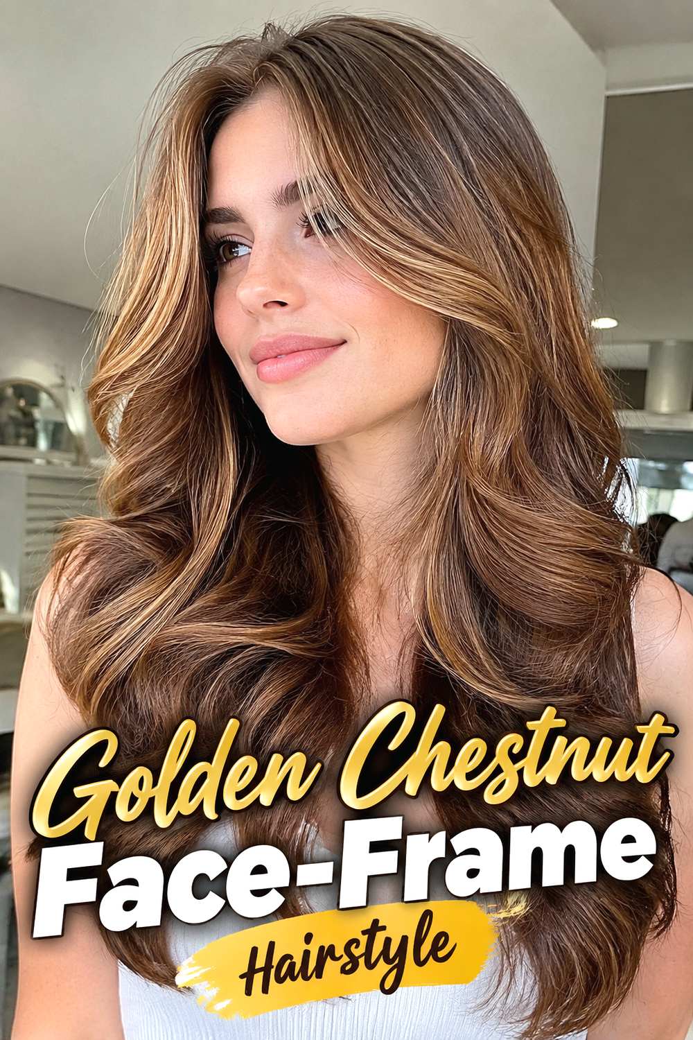 Golden Chestnut Face-Frame Hairstyle
