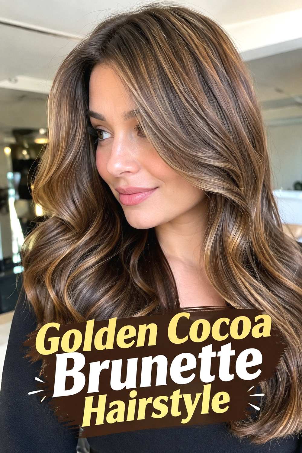 14. Golden Cocoa Brunette Hairstyle