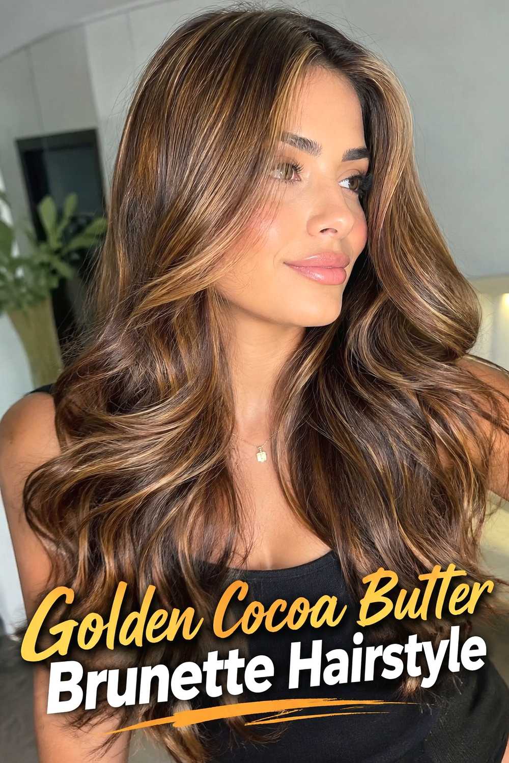 3. Golden Cocoa Butter Brunette Hairstyle