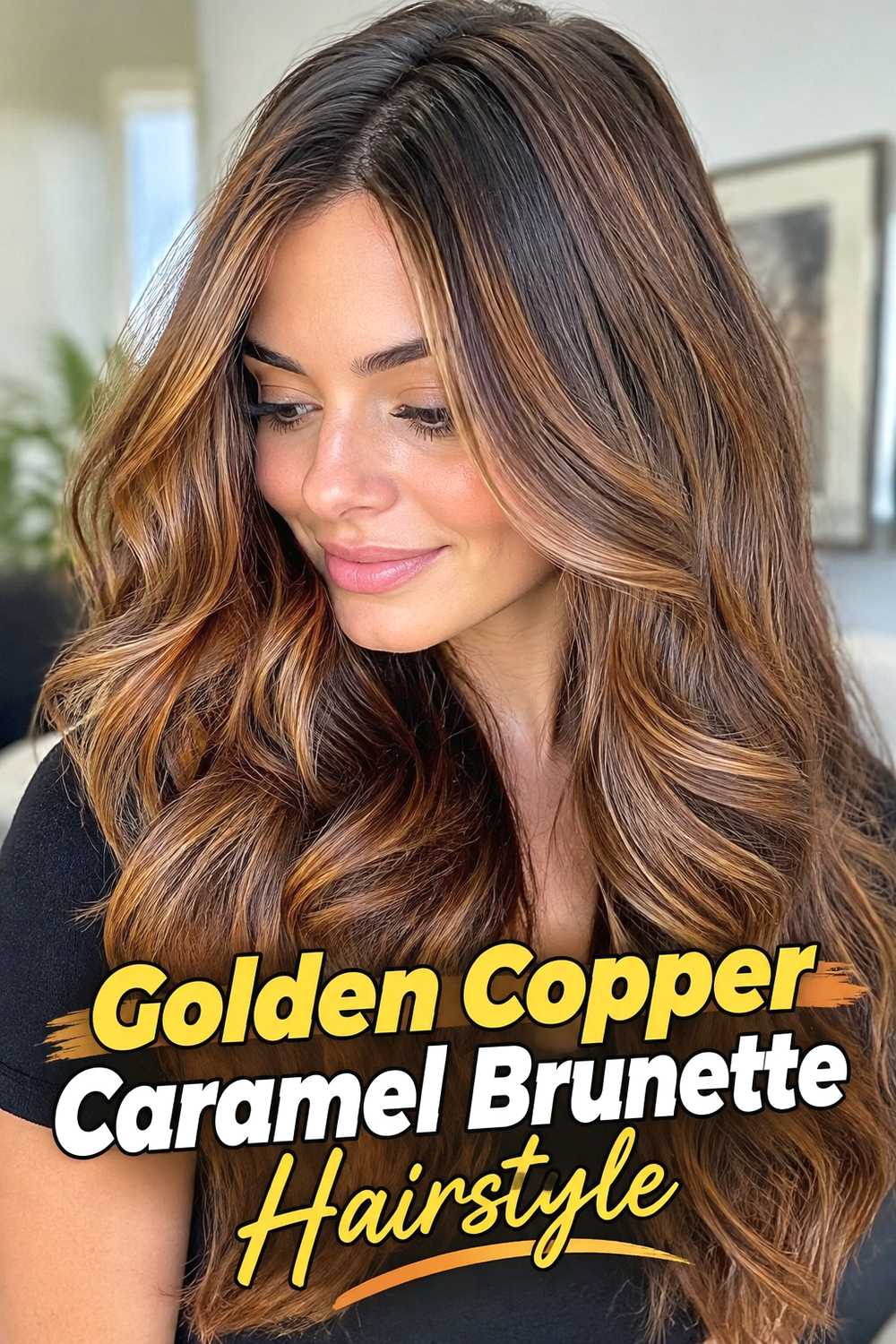 5. Golden Copper Caramel Brunette Hairstyle