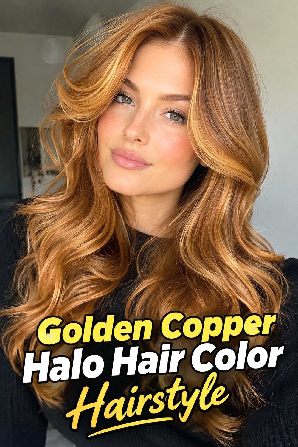 5. Golden Copper Halo Hair Color Hairstyle
