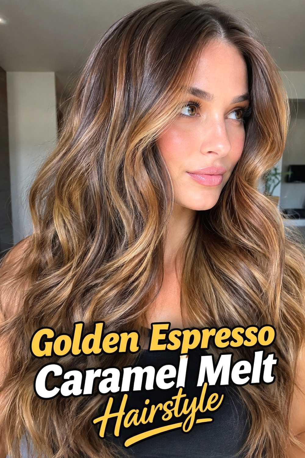 3. Golden Espresso Caramel Melt Hairstyle