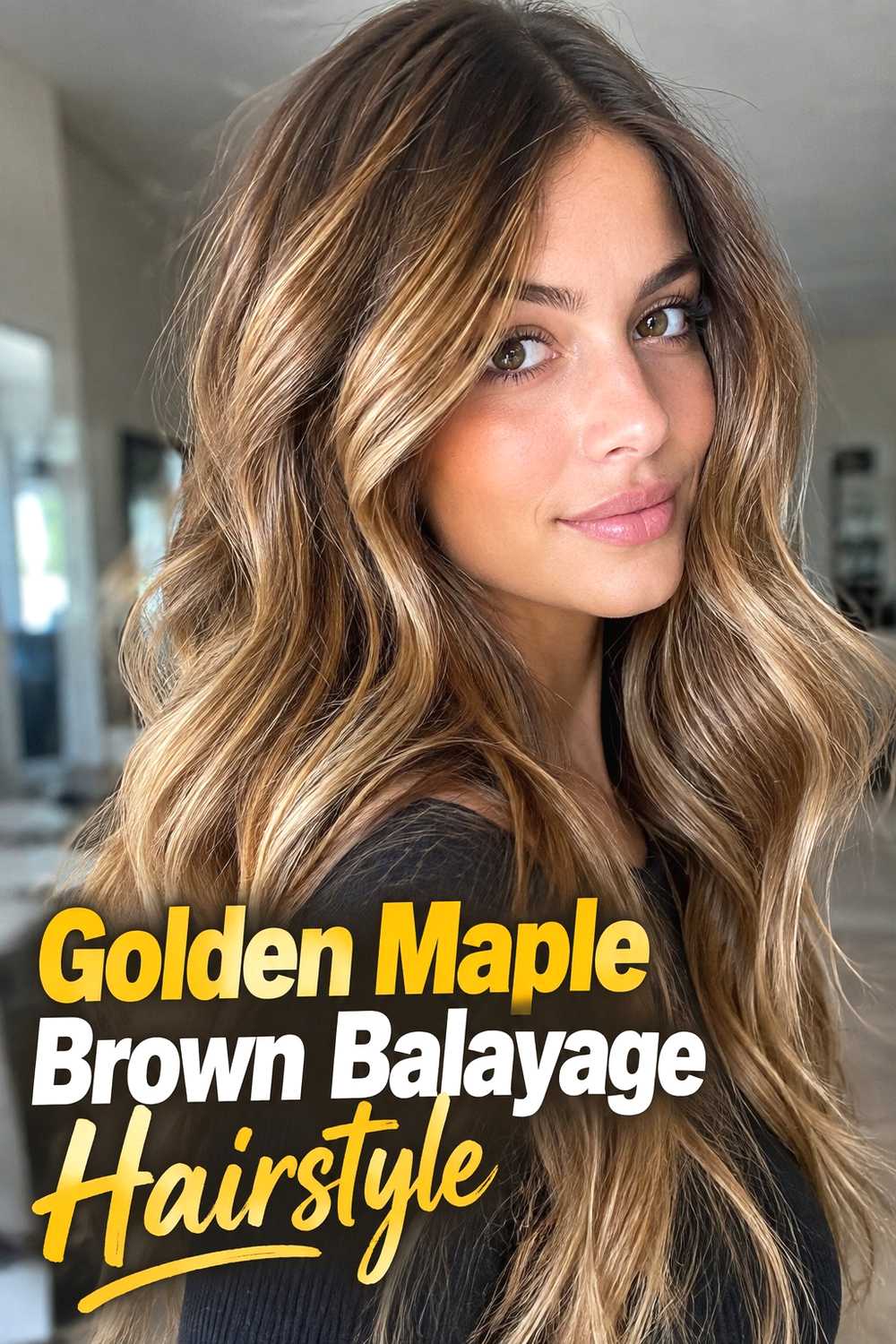 4. Golden Maple Brown Balayage Hairstyle