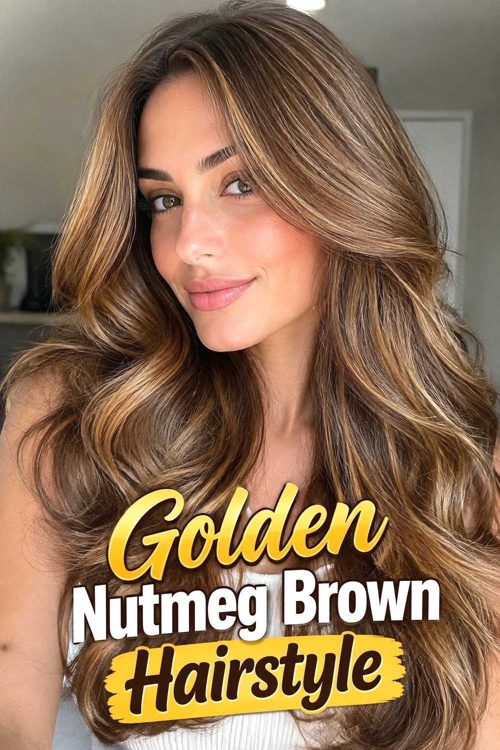 4. Golden Nutmeg Brown Hairstyle