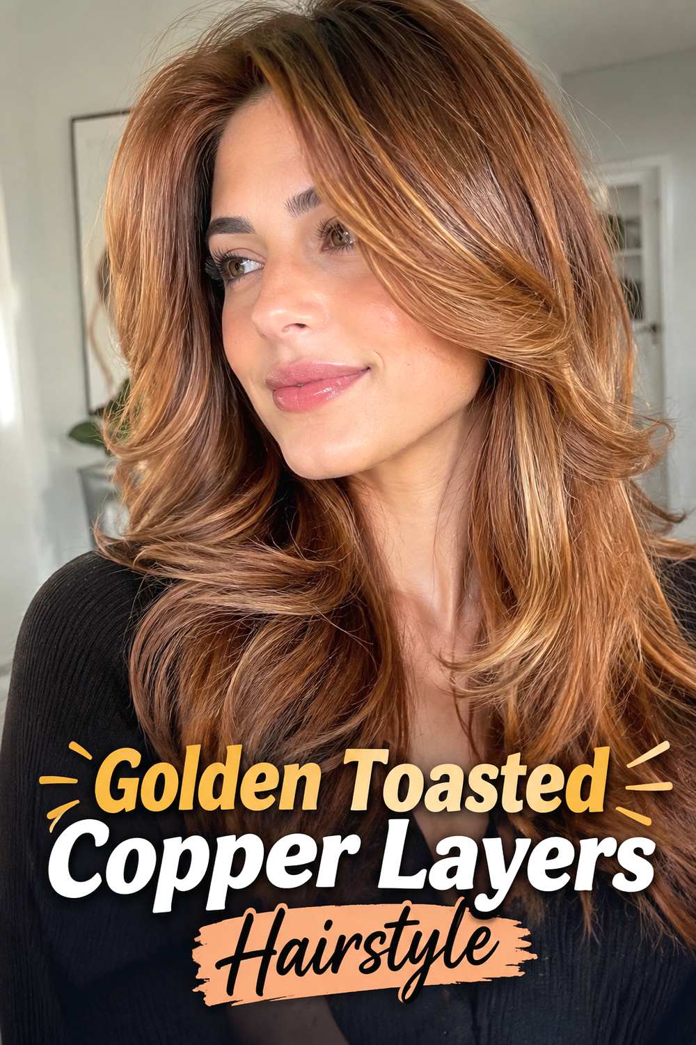 Golden Toasted Copper Layers Hairstyle