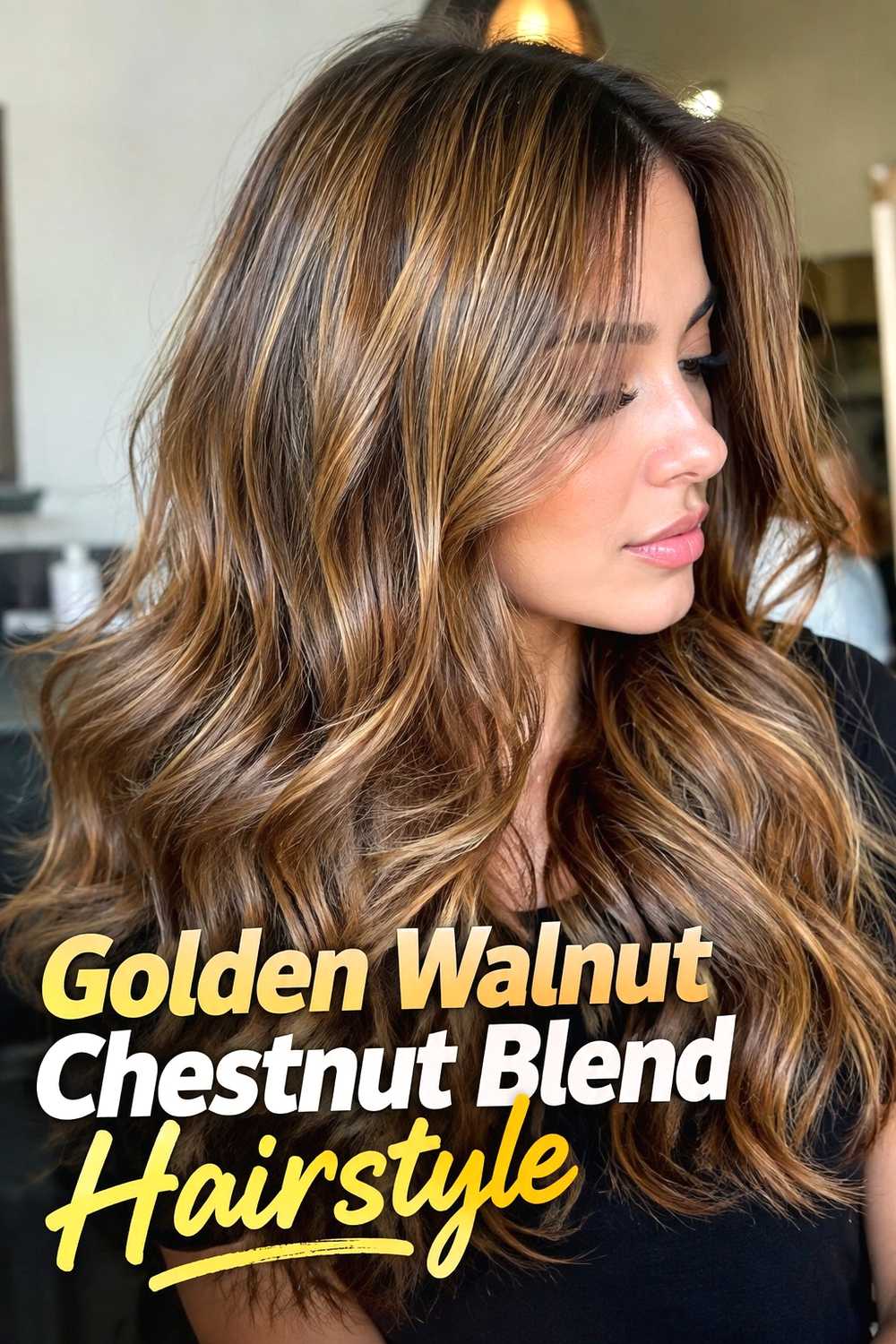 9. Golden Walnut Chestnut Blend Hairstyle