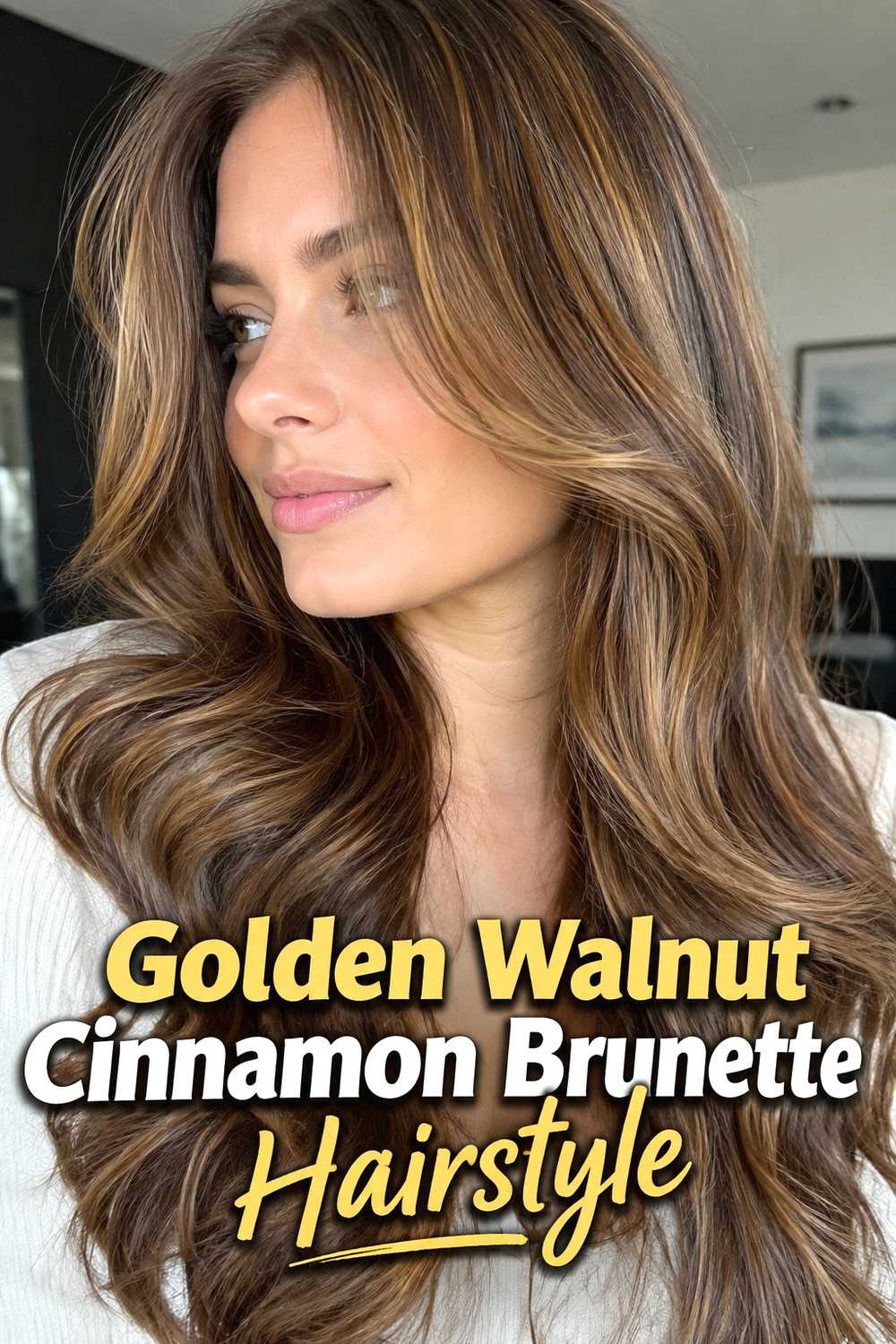10. Golden Walnut Cinnamon Brunette Hairstyle