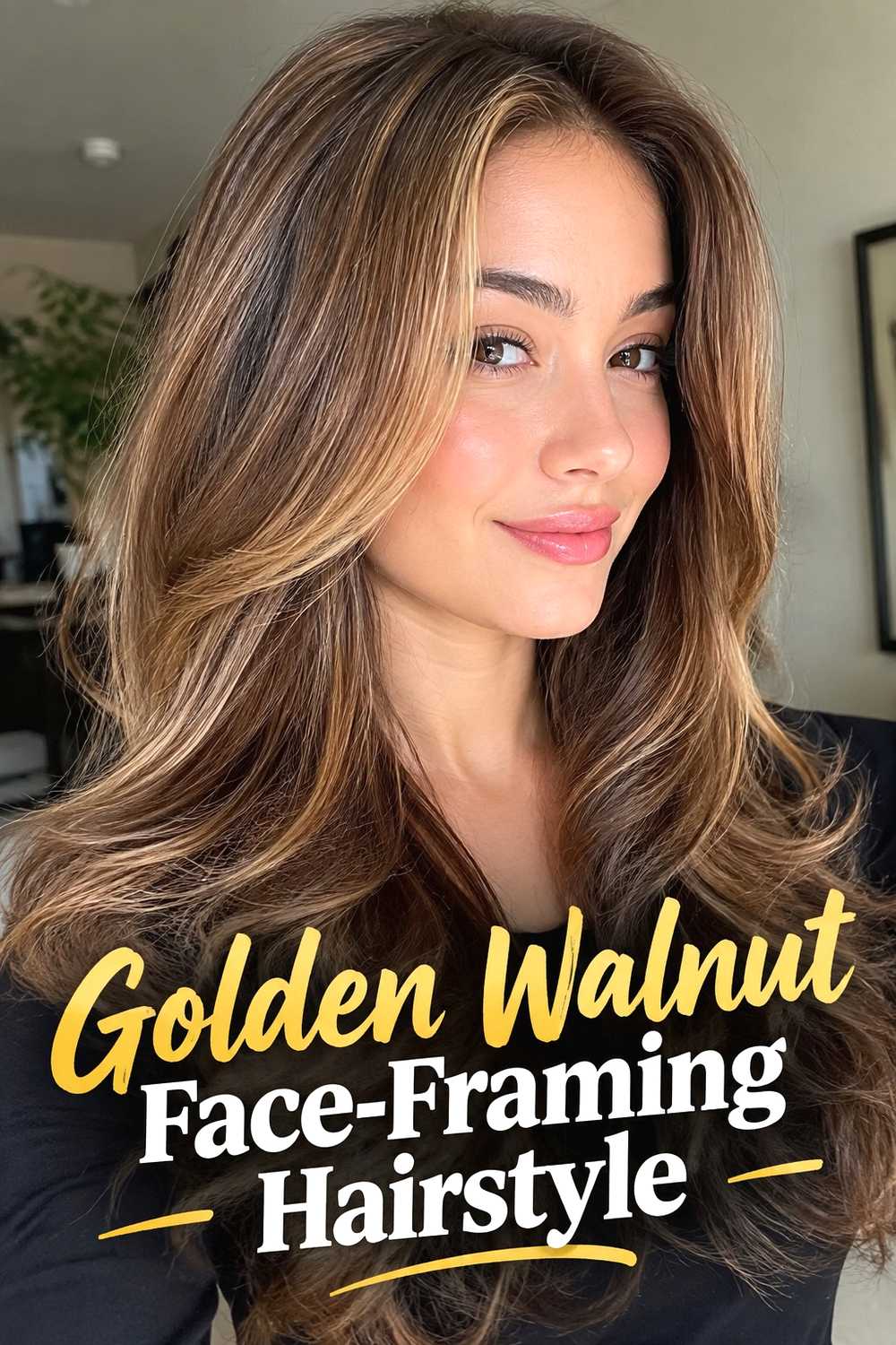 6. Golden Walnut Face Framing Hairstyle