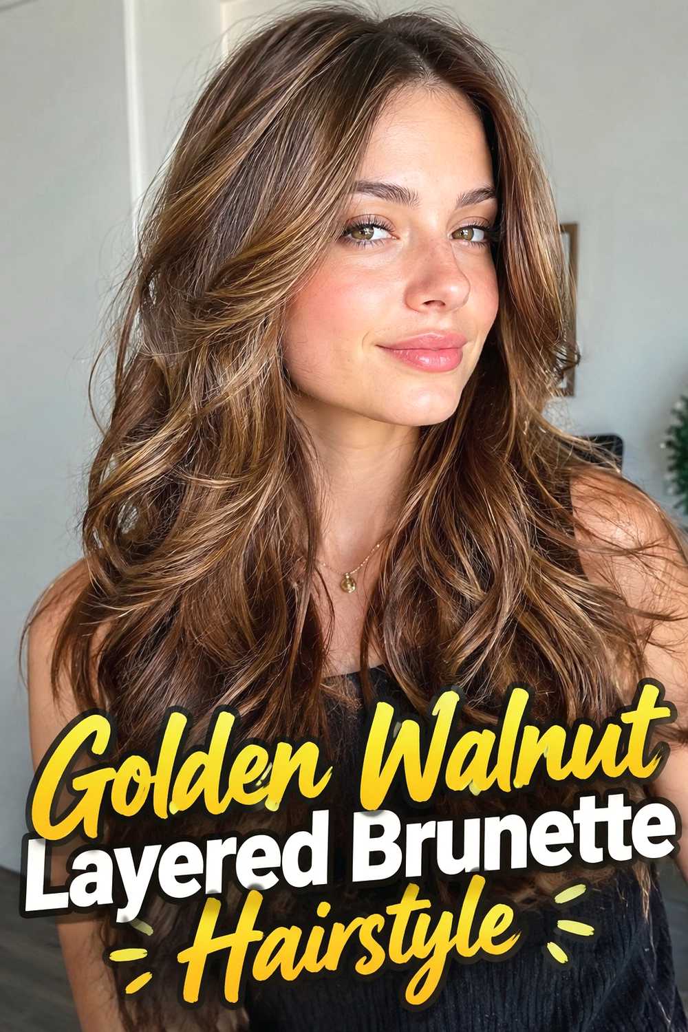 20. Golden Walnut Layered Brunette Hairstyle