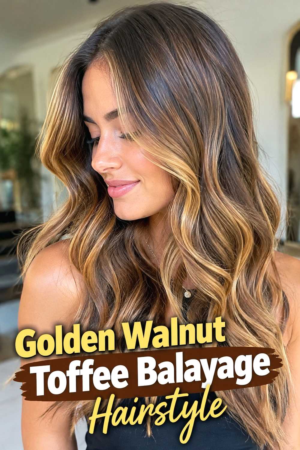 16. Golden Walnut Toffee Balayage Hairstyle