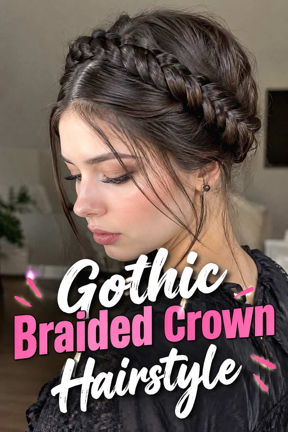 Gothic Braided Crown Hairstyle