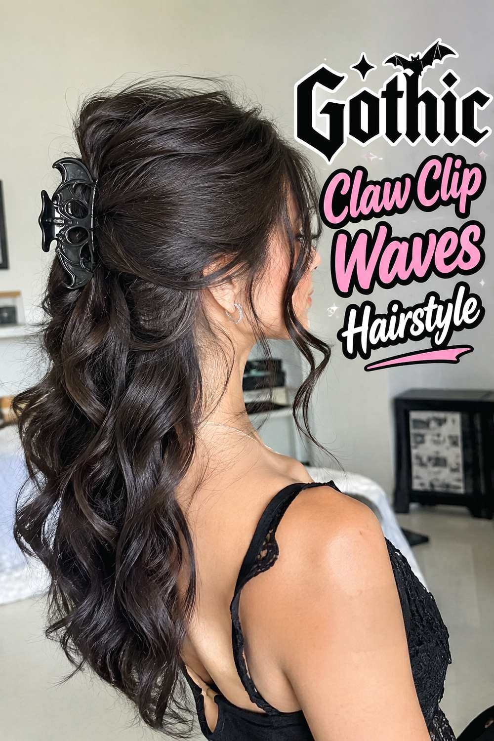 Gothic Claw Clip Waves Hairstyle
