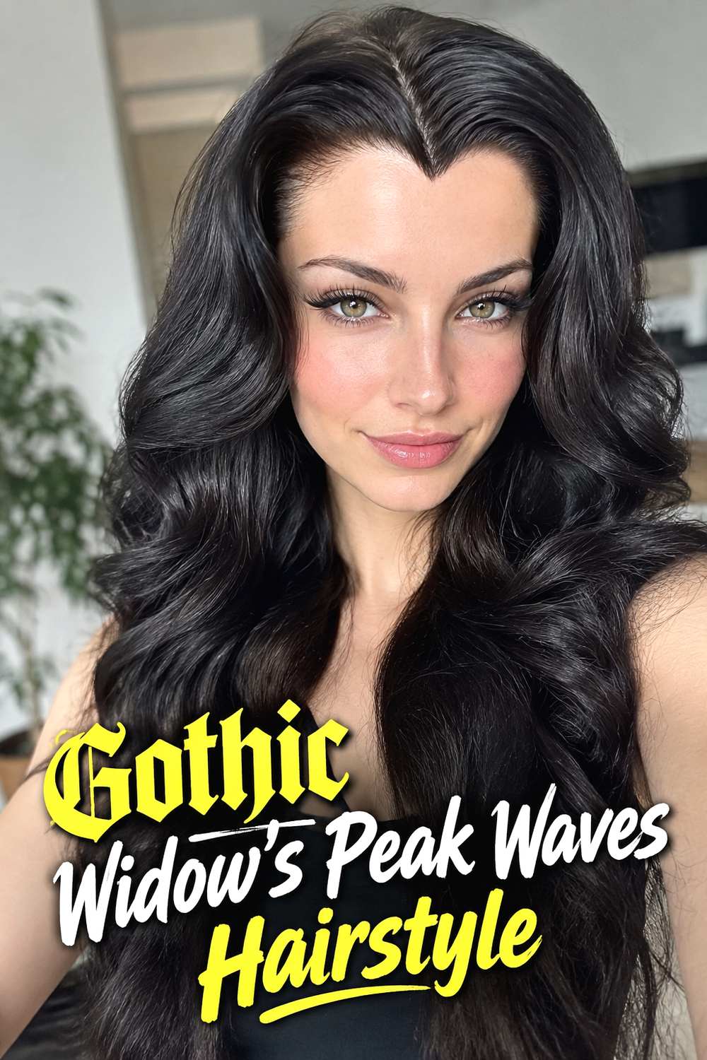 Gothic Widow’s Peak Waves Hairstyle