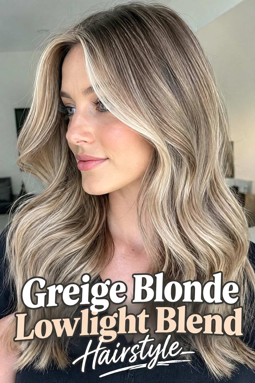 19. Greige Blonde Lowlight Blend Hairstyle