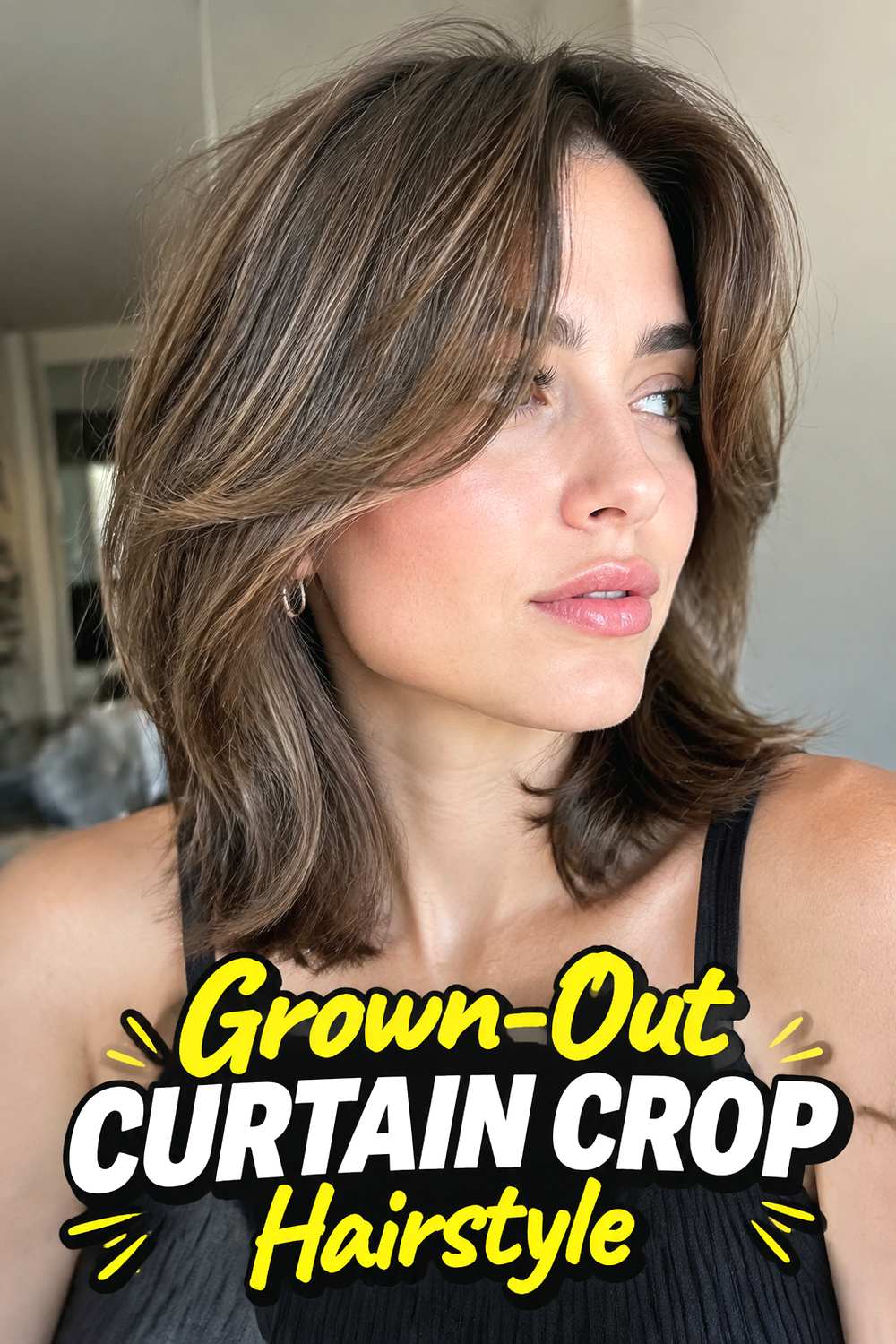 Grown-Out Curtain Crop Hairstyle