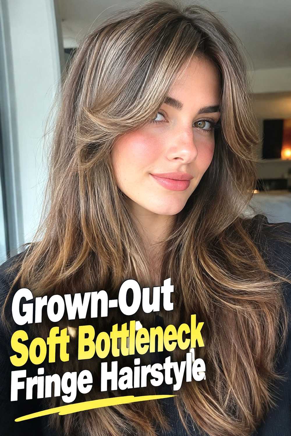 19. Grown Out Soft Bottleneck Fringe Hairstyle