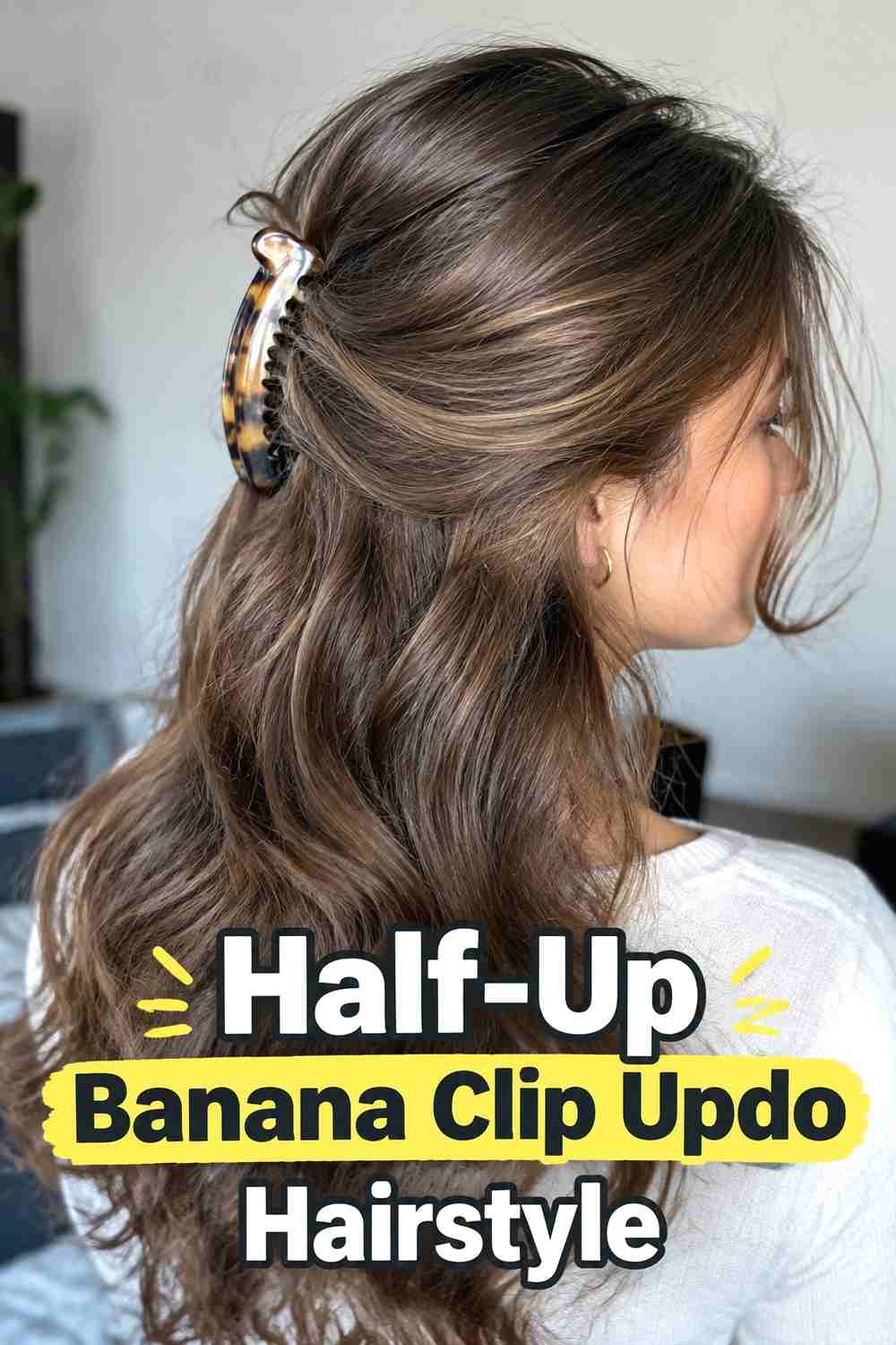 11. Half Up Banana Clip Updo Hairstyle