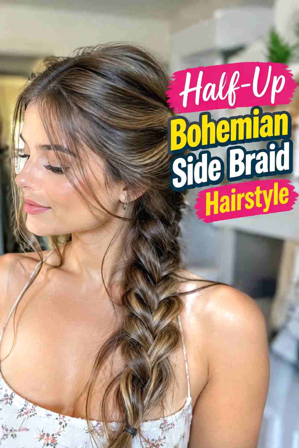 10. Half Up Bohemian Side Braid Hairstyle