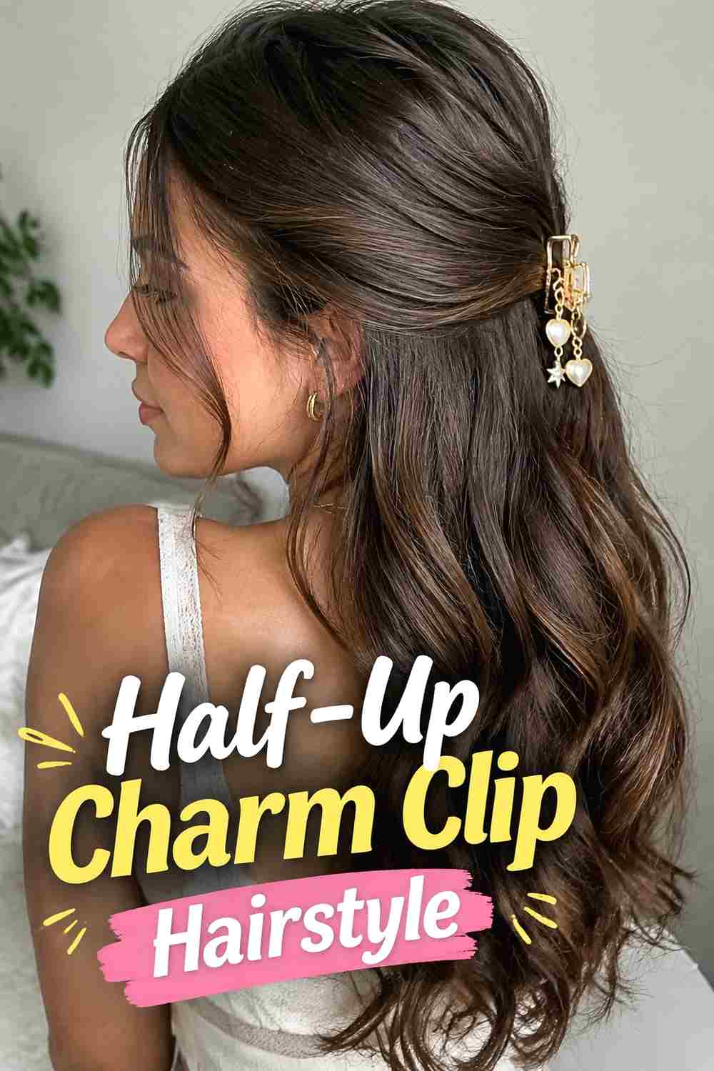 2. Half Up Charm Clip Hairstyle