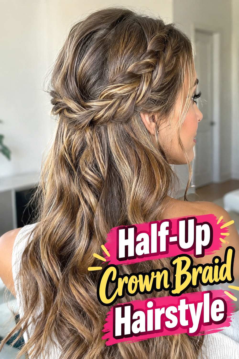 Half-Up Crown Braid Hairstyle