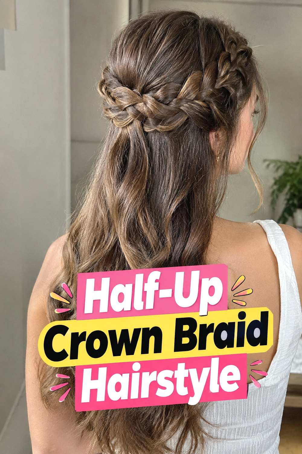 Half-Up Crown Braid Hairstyle