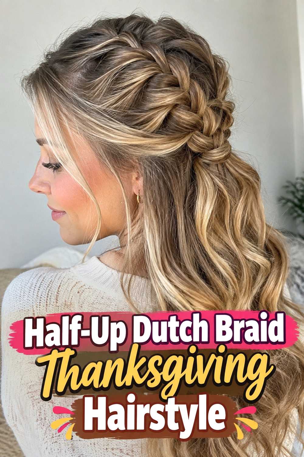 4. Half Up Dutch Braid Thanksgiving Hairstyle