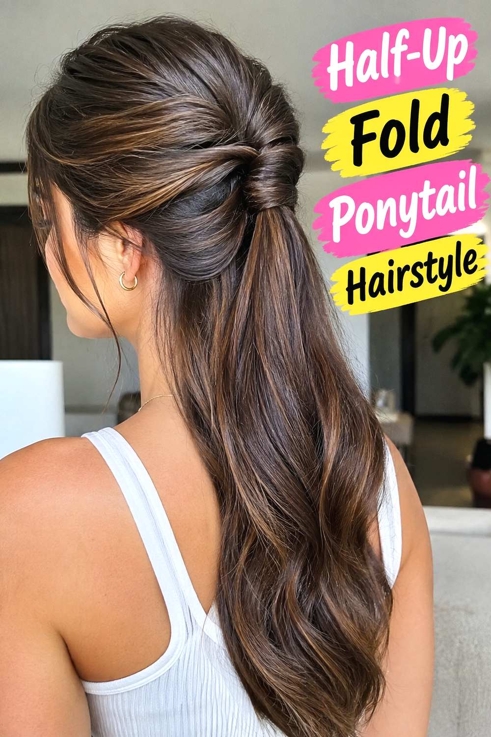 Half-Up Fold Ponytail Hairstyle