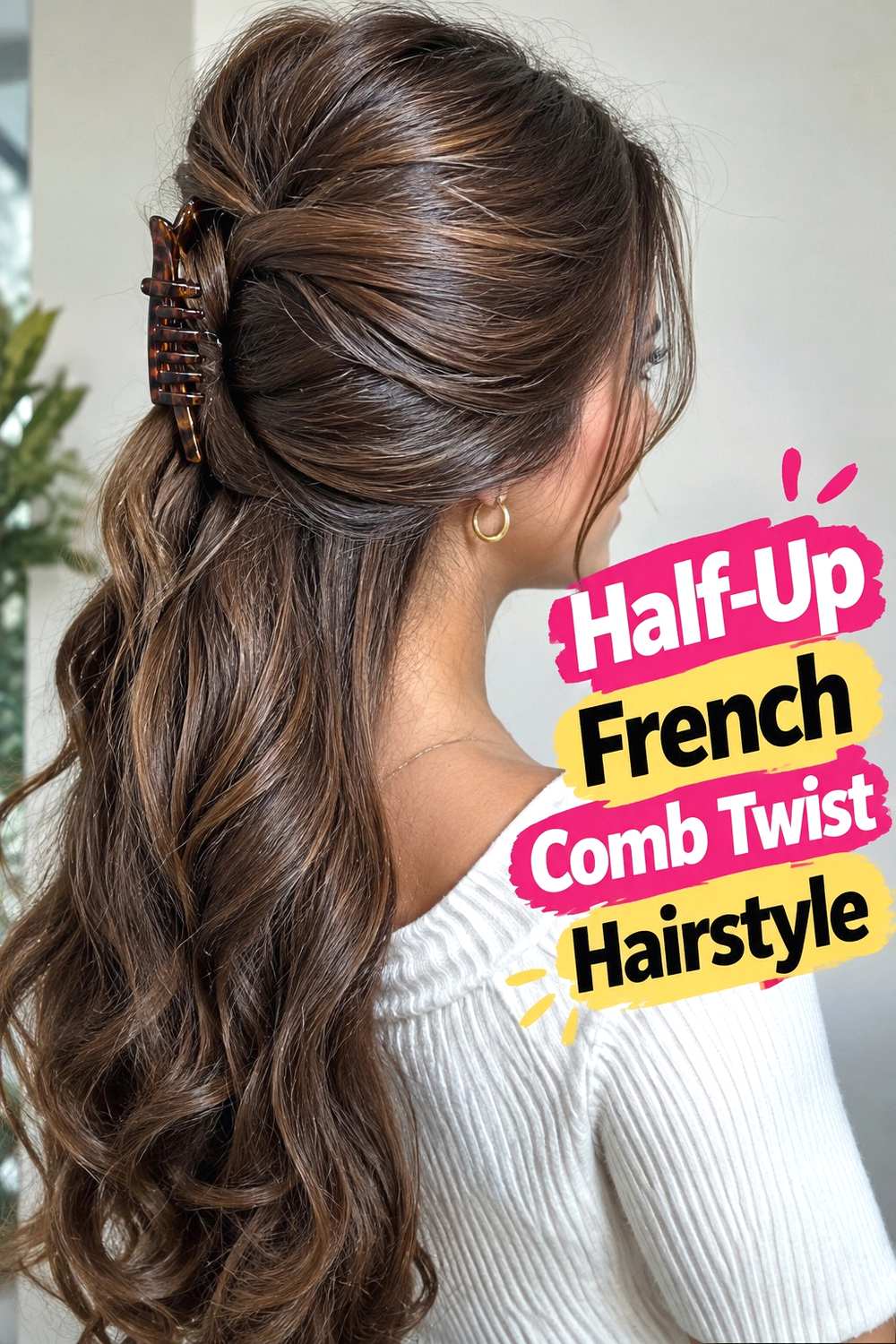 10. Half Up French Comb Twist Hairstyle