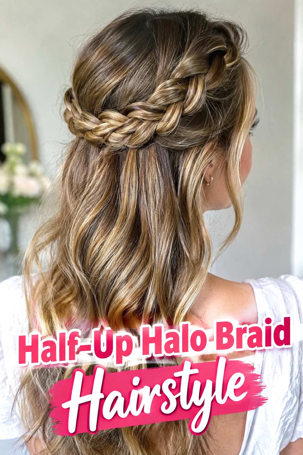 Half-Up Halo Braid Hairstyle