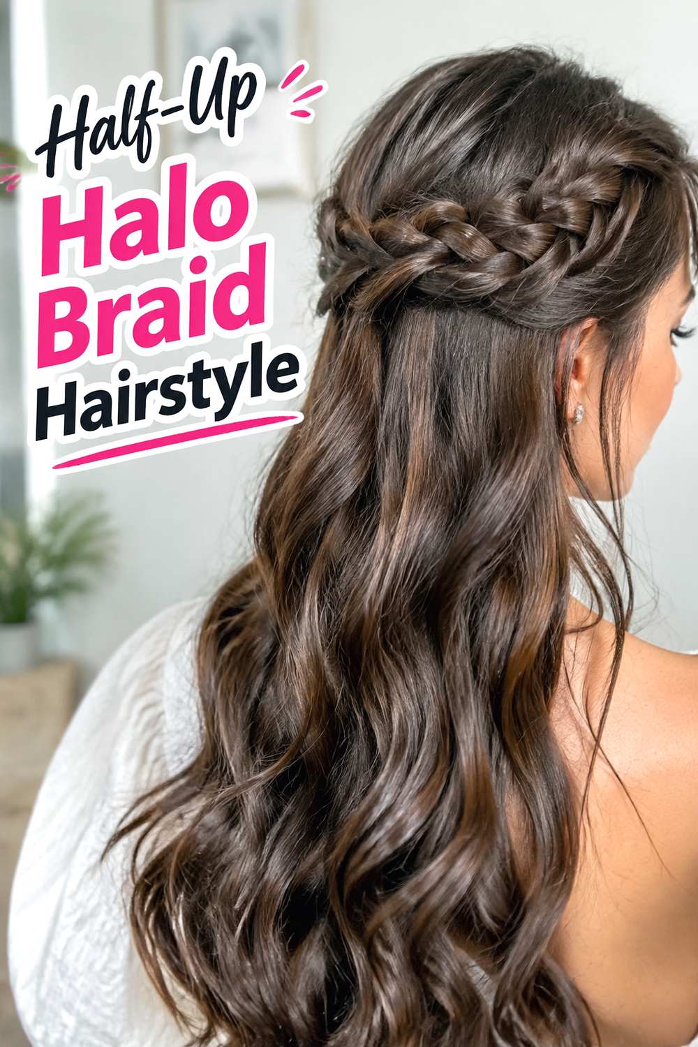 Half-Up Halo Braid Hairstyle