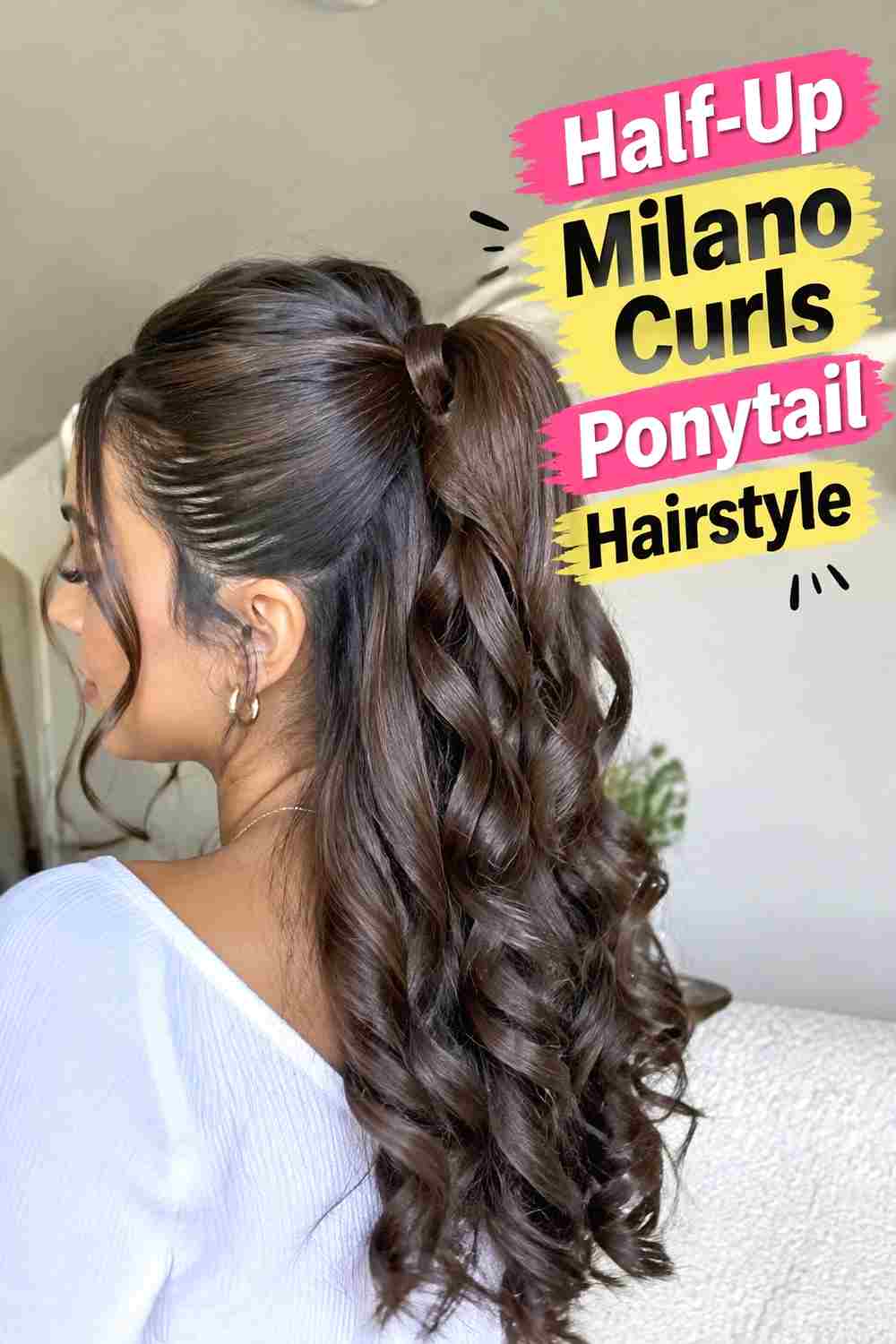 4. Half Up Milano Curls Ponytail Hairstyle