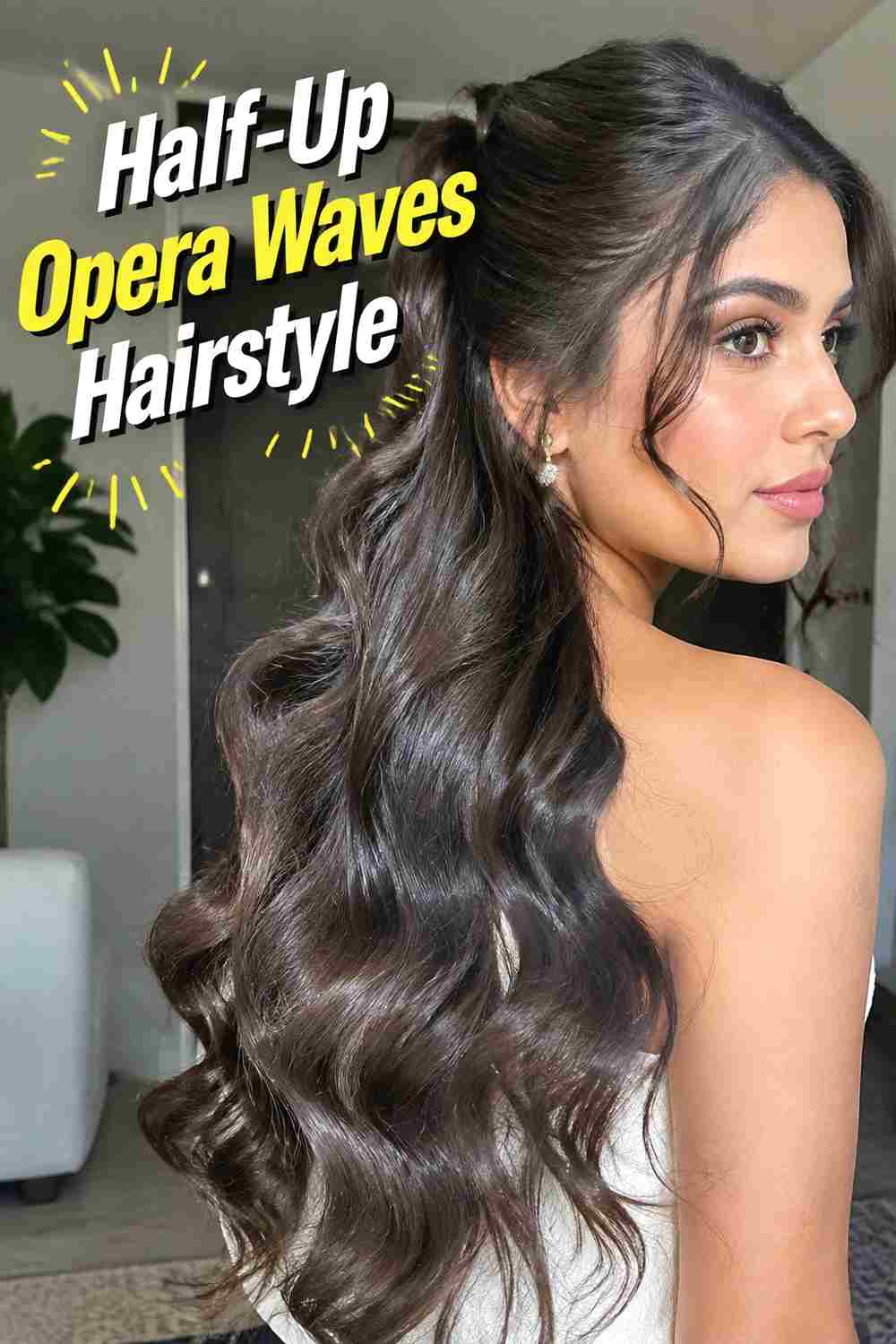 10. Half Up Opera Waves Hairstyle