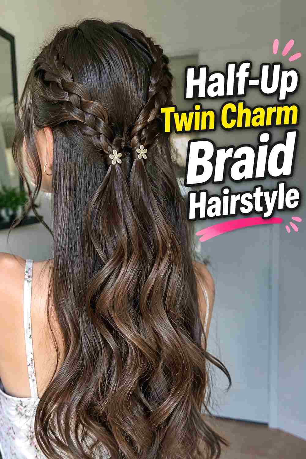 3. Half Up Twin Charm Braid Hairstyle