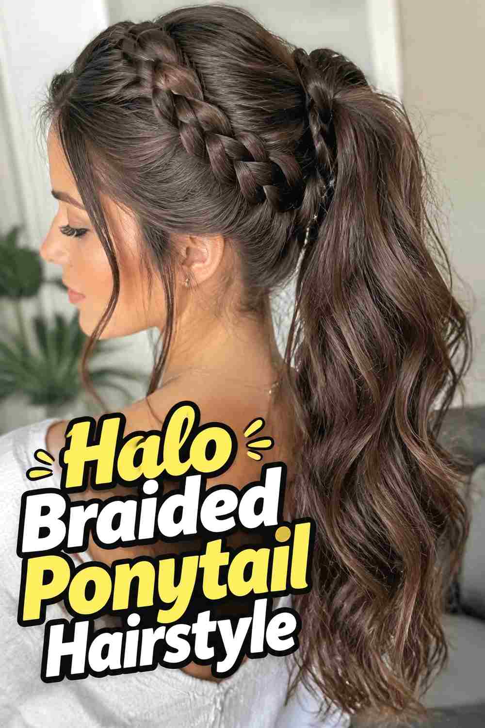 4. Halo Braided Ponytail Hairstyle