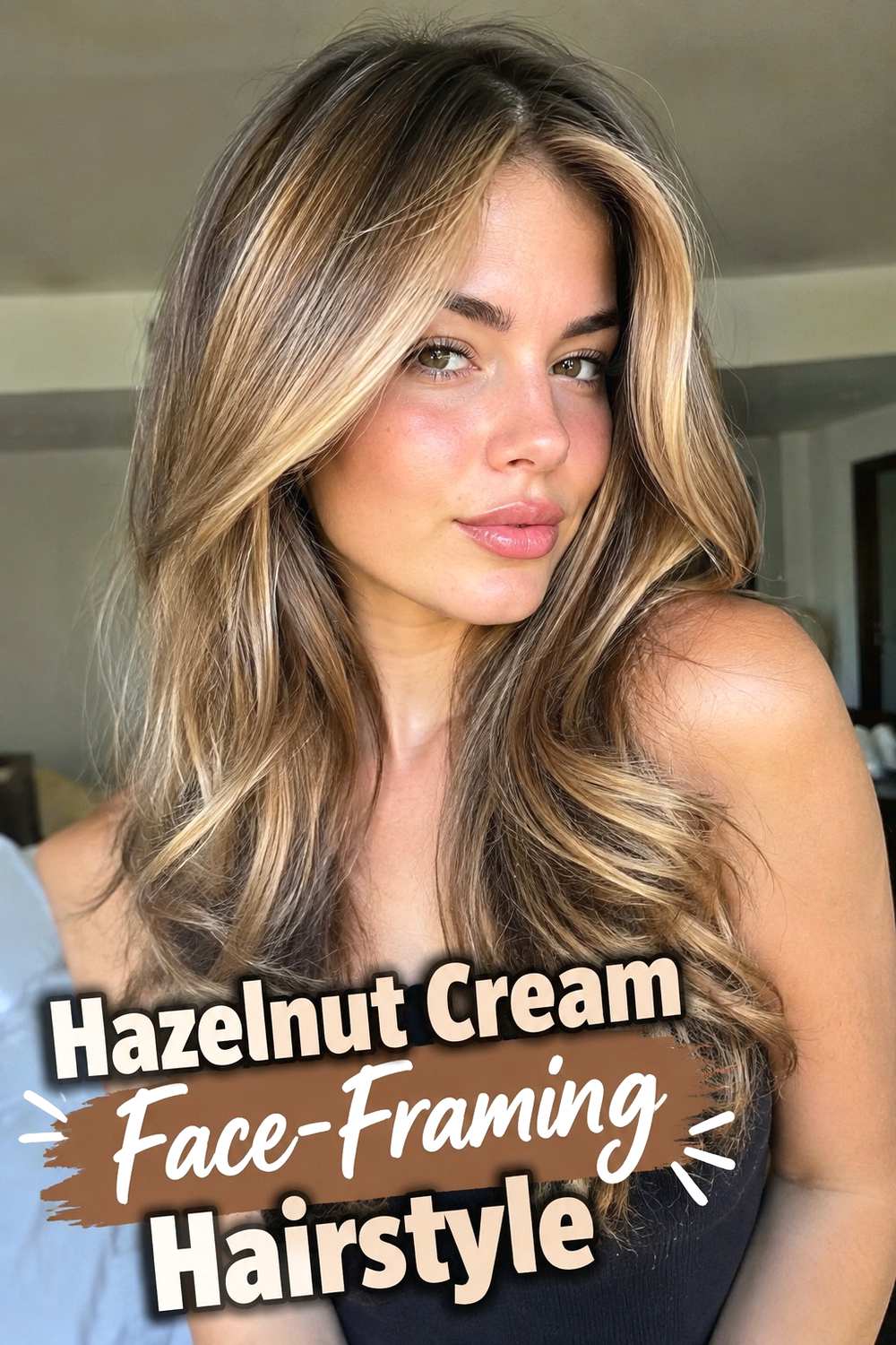 4. Hazelnut Cream Face Framing Hairstyle
