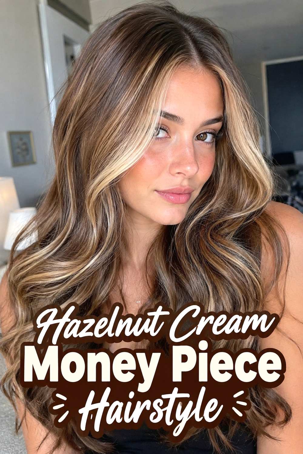 10. Hazelnut Cream Money Piece Hairstyle
