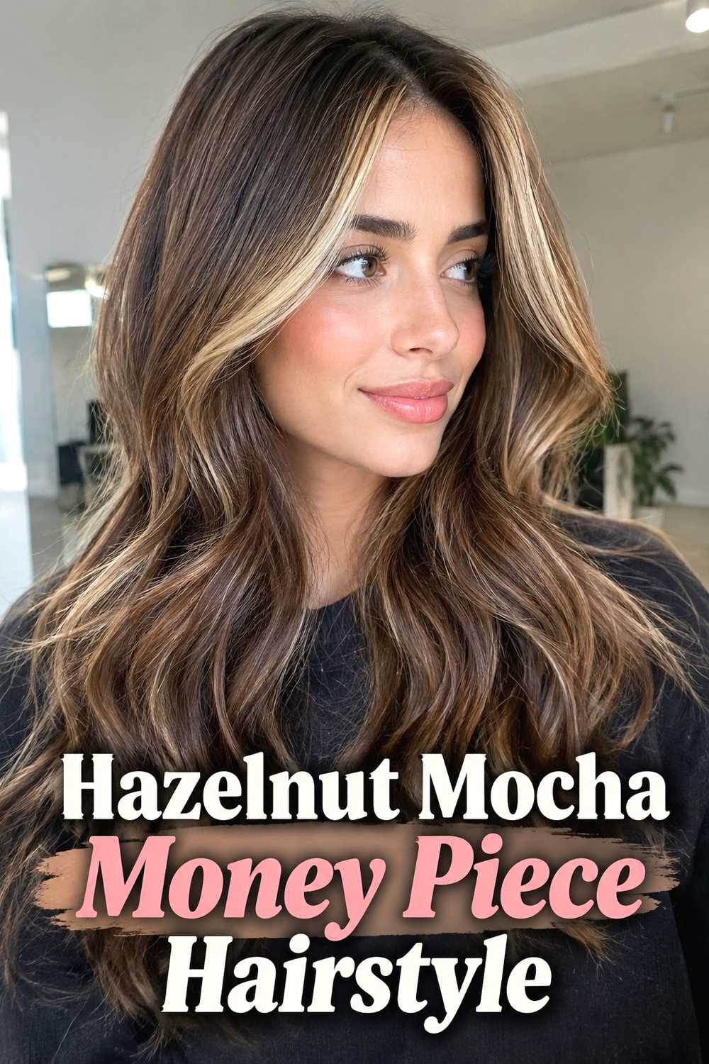 9. Hazelnut Mocha Money Piece Hairstyle