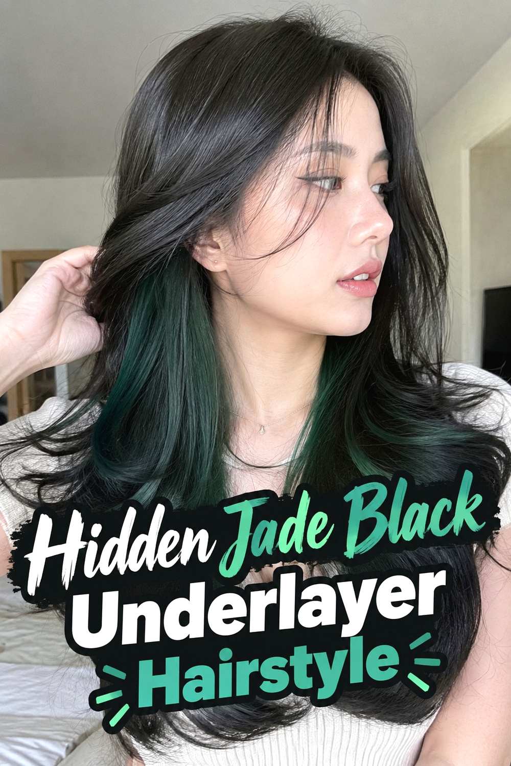 13. Hidden Jade Black Underlayer Hairstyle