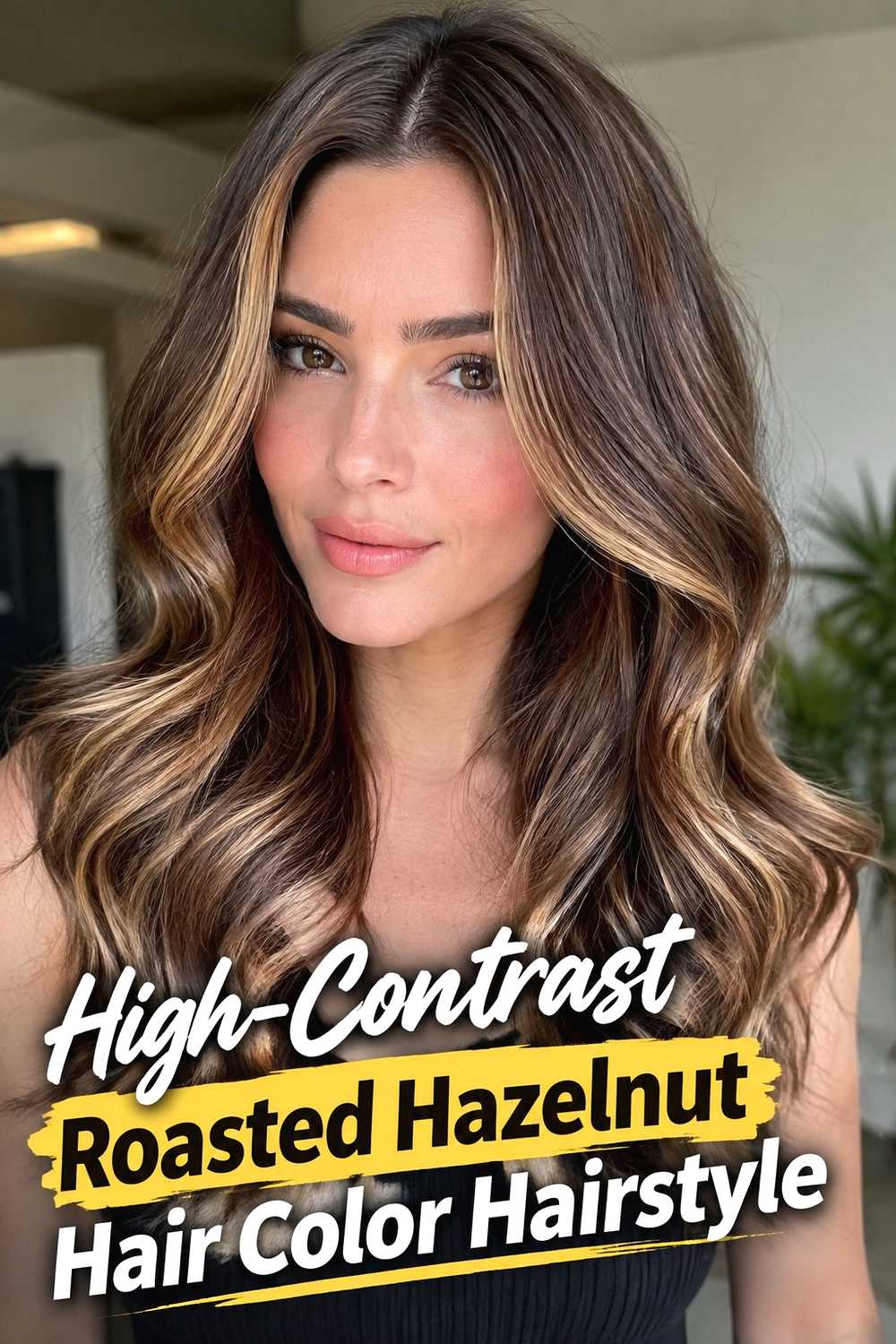 14. High Contrast Roasted Hazelnut Hair Color Hairstyle