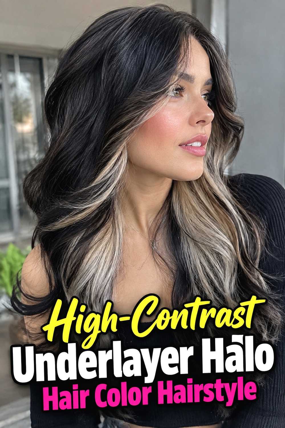 15. High Contrast Underlayer Halo Hair Color Hairstyle
