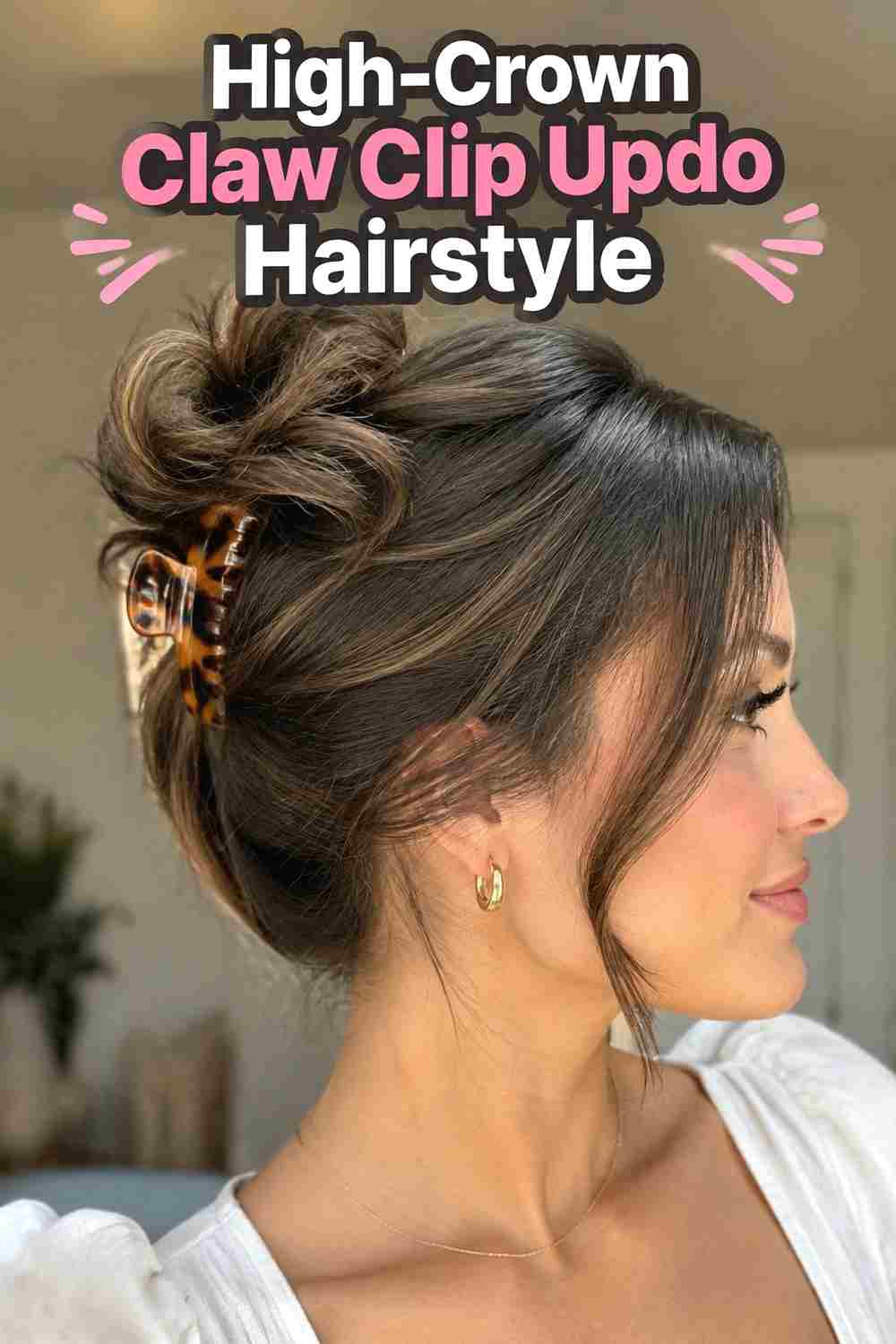 6. High Crown Claw Clip Updo Hairstyle