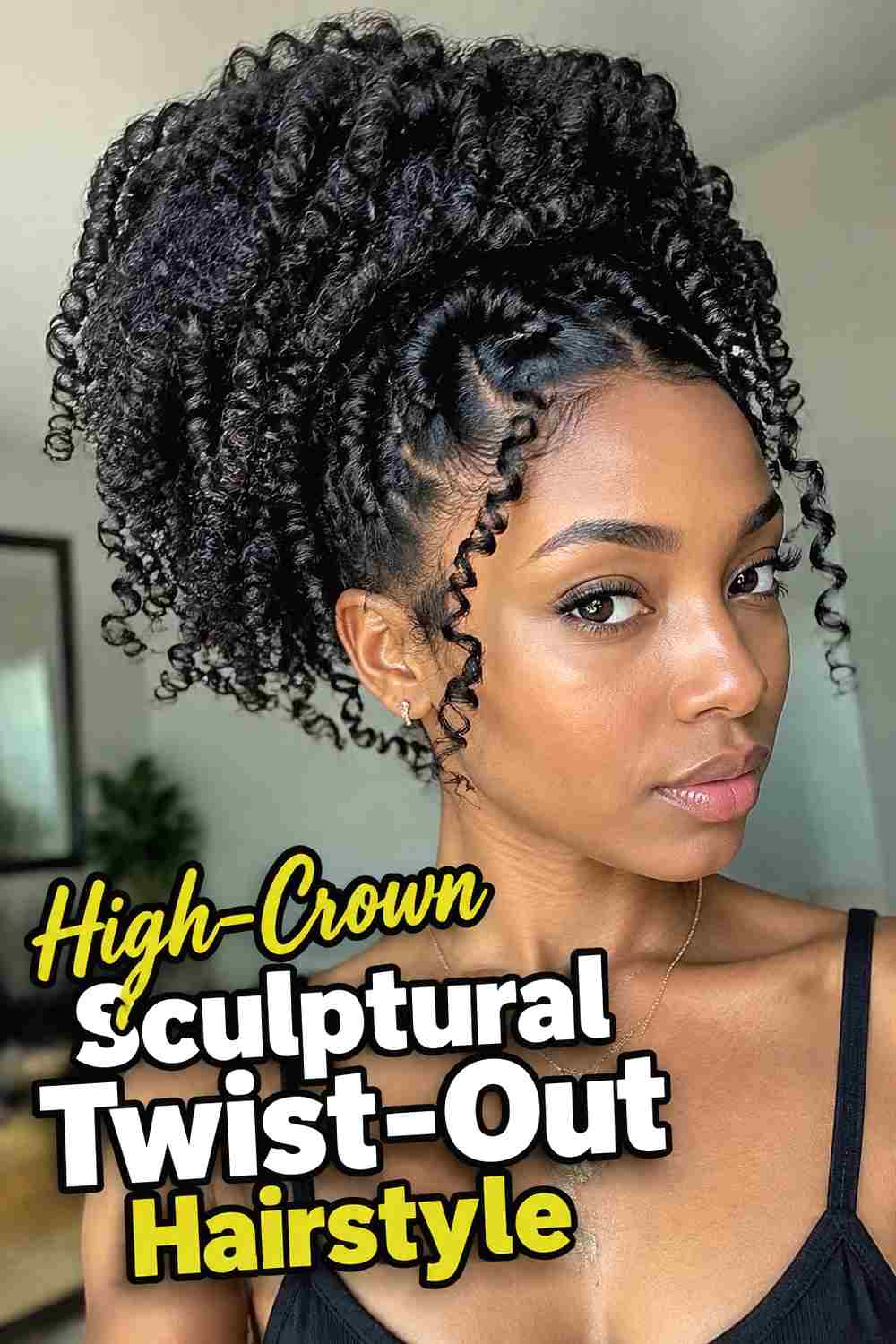 3. High Crown Sculptural Twist Out Hairstyle