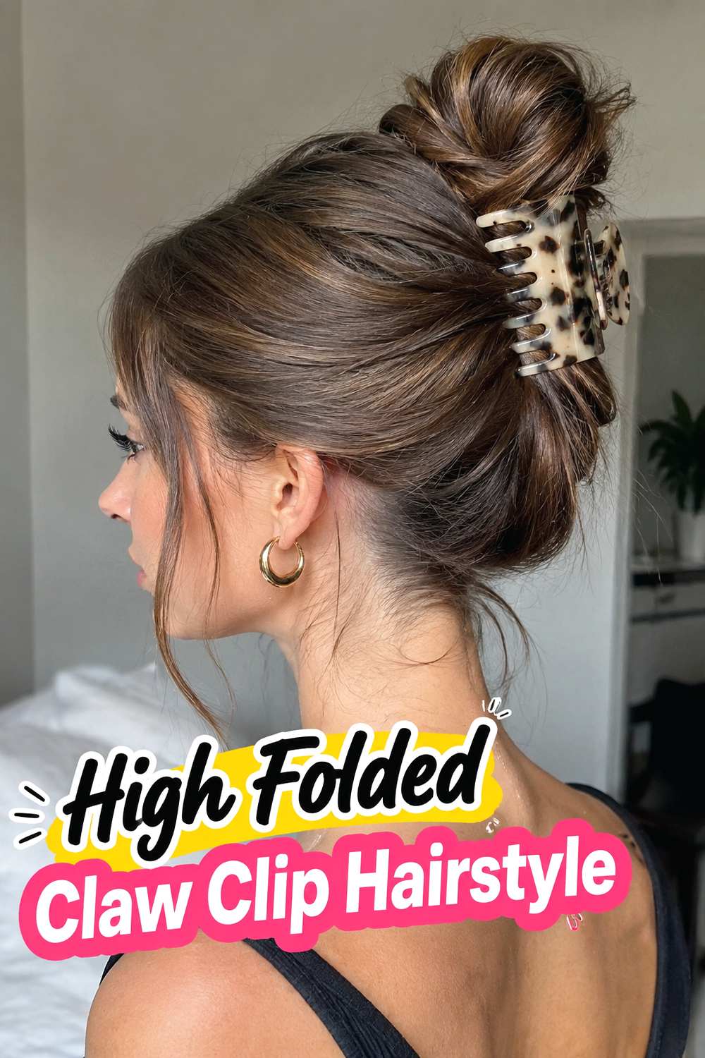 High Folded Claw Clip Hairstyle