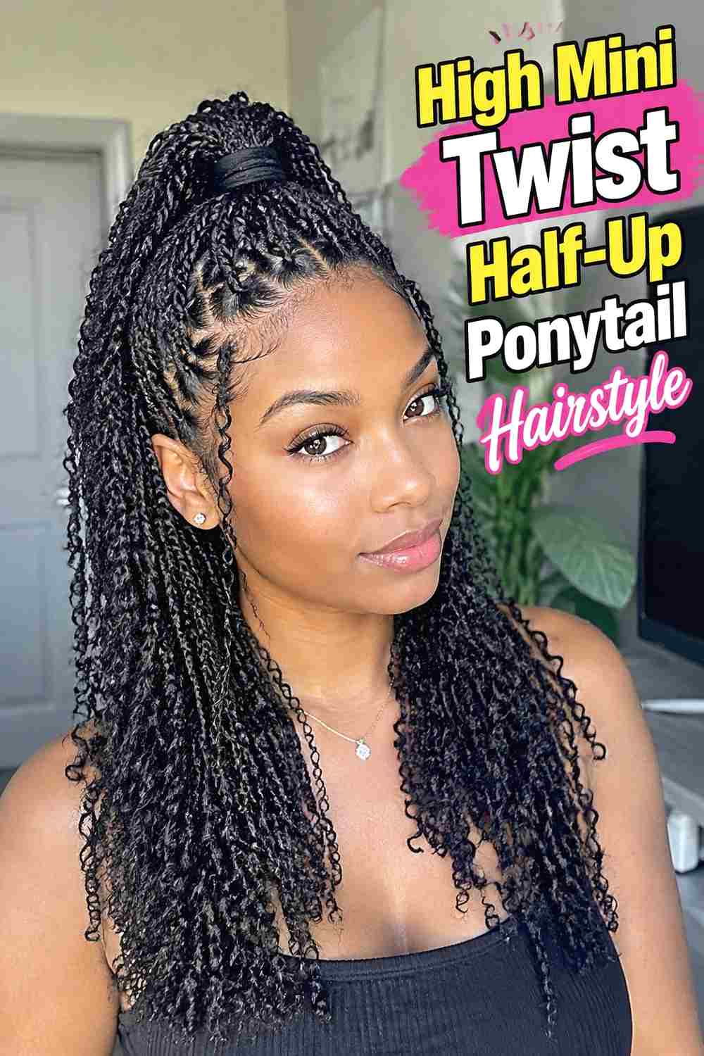 2. High Mini Twist Half Up Ponytail Hairstyle